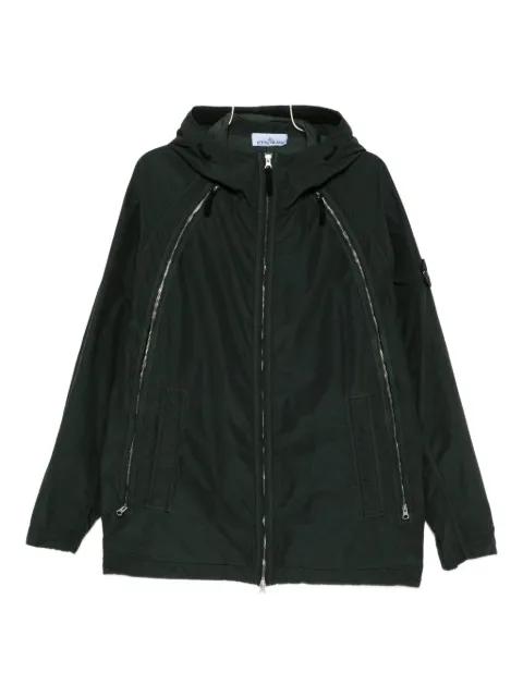 zip-fastening hoodied jacket by STONE ISLAND