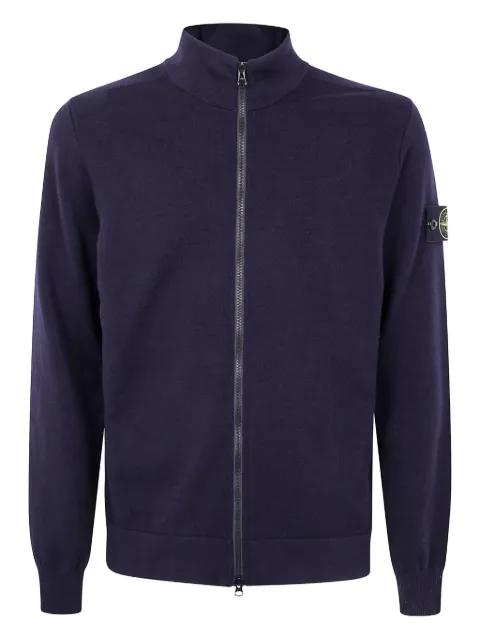 zip-front logo-patch cardigan by STONE ISLAND