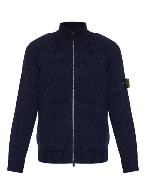 zip-front patch-pocket wool sweater by STONE ISLAND