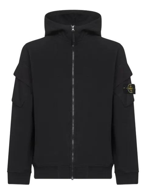 zip-front pocket-detail hoodie by STONE ISLAND