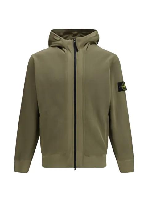 zip-up hoodied waffle sweatshirt by STONE ISLAND