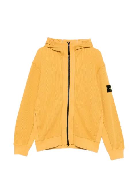 zip-up knitted hoodie by STONE ISLAND