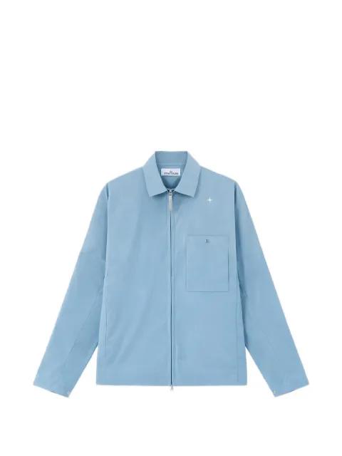 zipped blue overshirt by STONE ISLAND