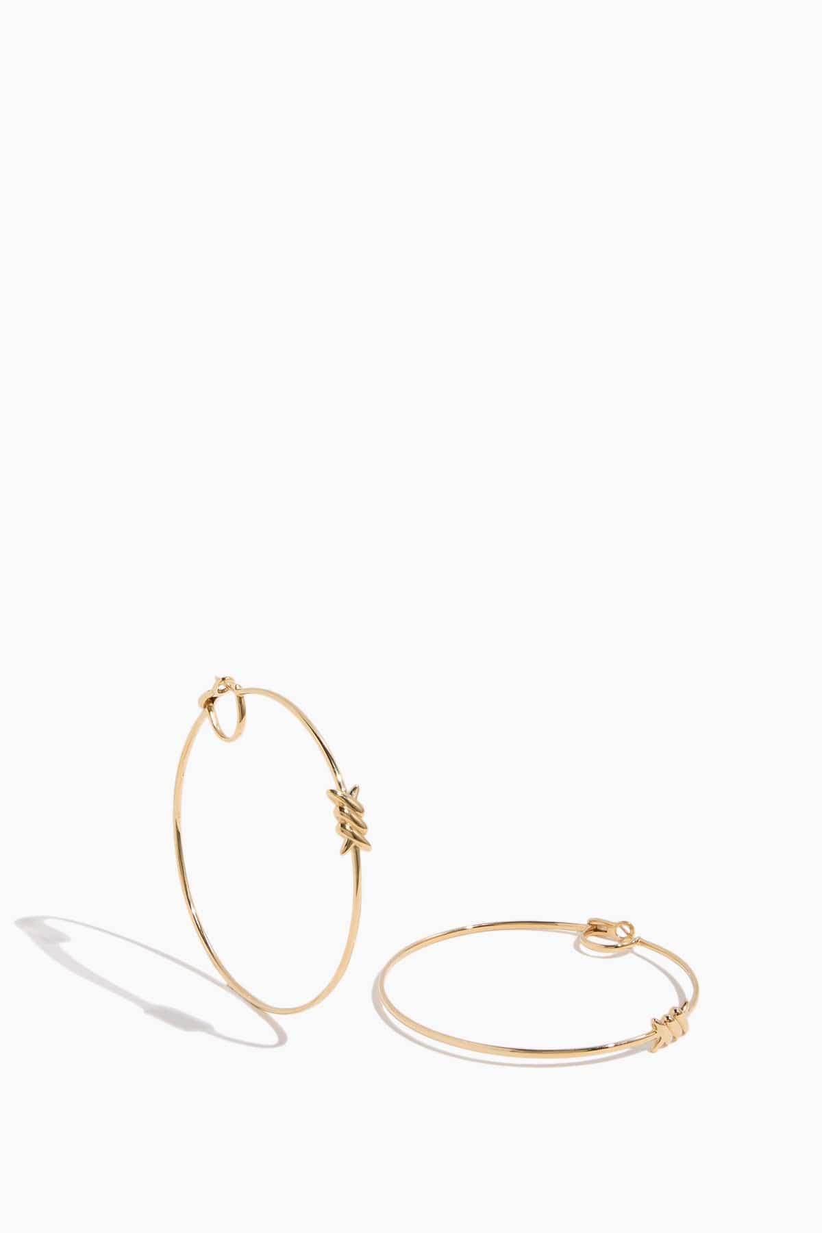 Barb Hoop Earrings in 18k Yellow Gold by STONED FINE JEWELRY