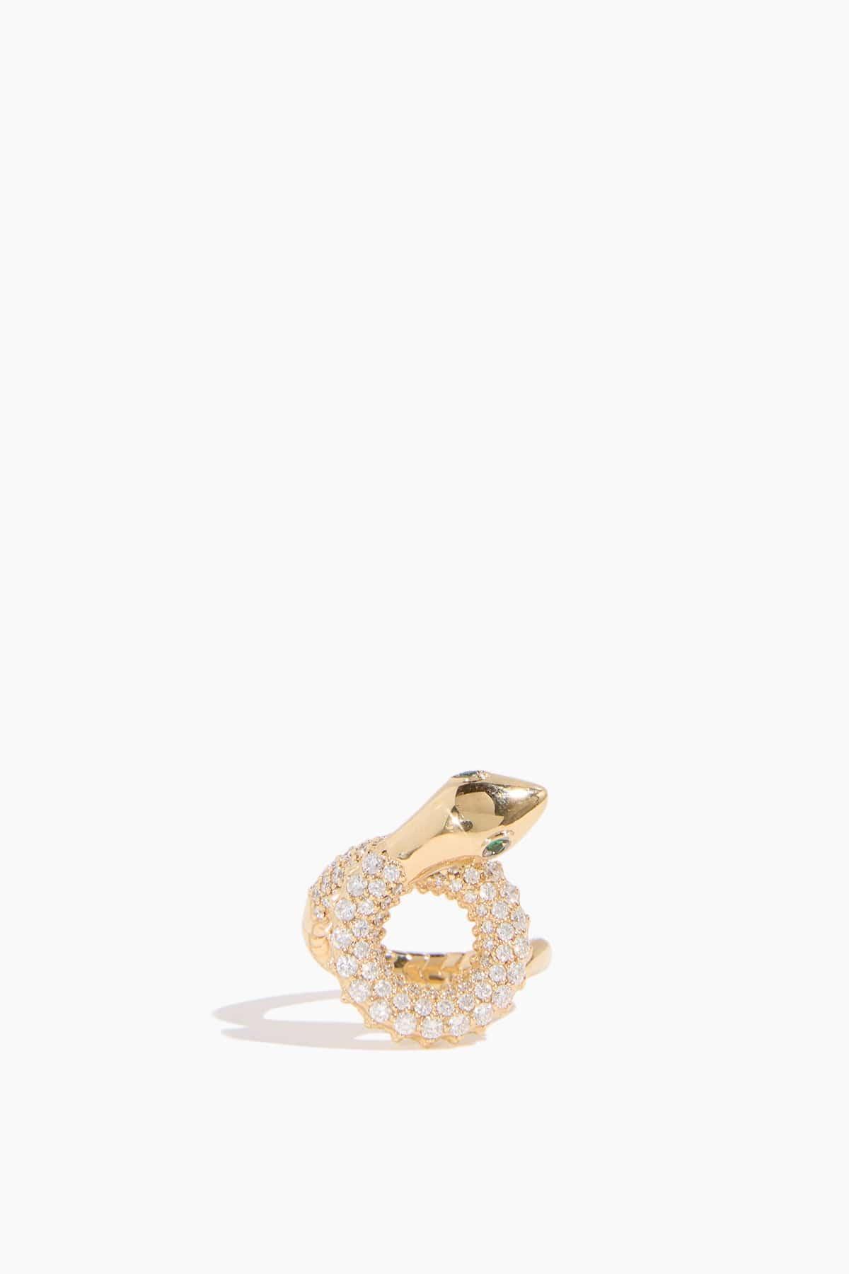 Coiled Serpent Ring in 18k Yellow Gold by STONED FINE JEWELRY
