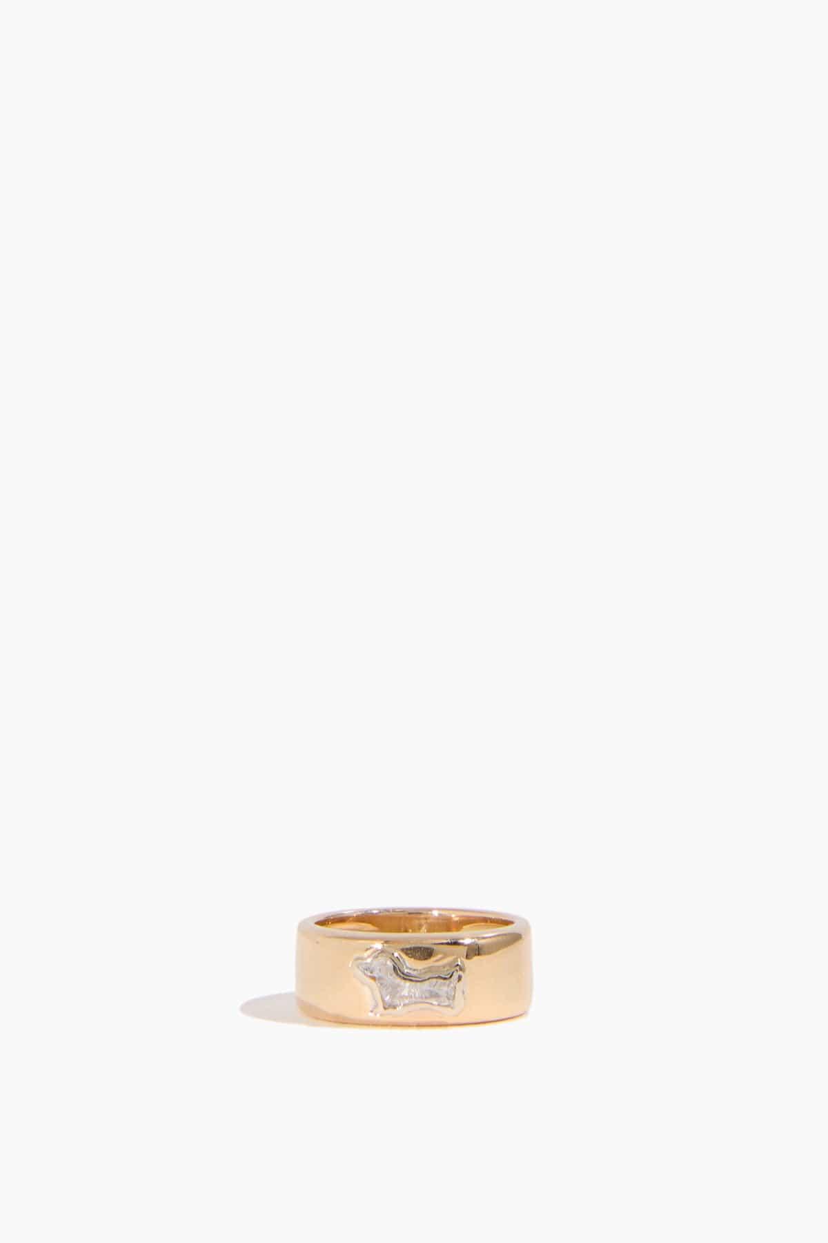 Dachshund Bubby Pinky Ring in 18k Yellow Gold by STONED FINE JEWELRY