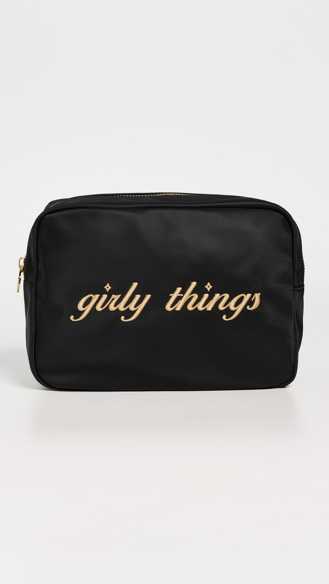 "Girly Things" Embroidered Large Pouch by STONEY CLOVER LANE