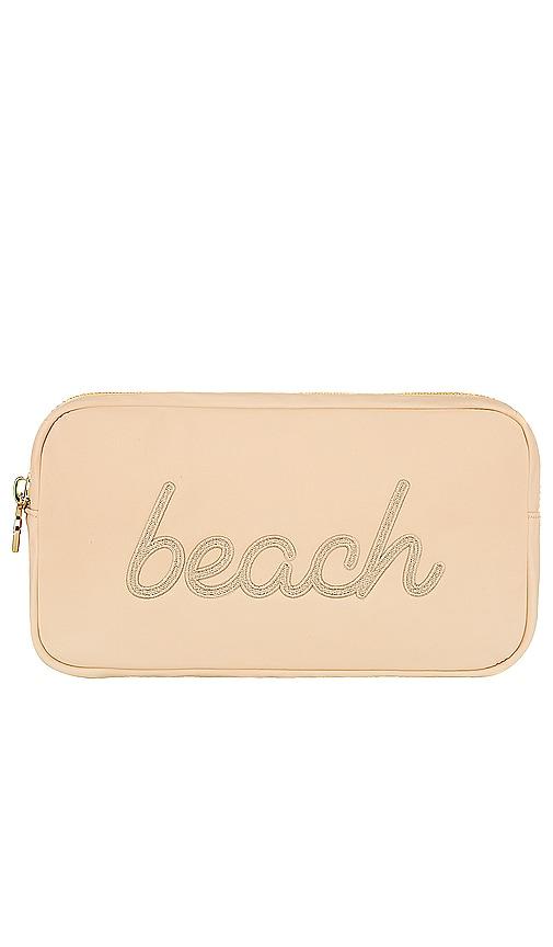 Stoney Clover Lane Sand Beach Embroidered Small Pouch in Sand by STONEY CLOVER LANE