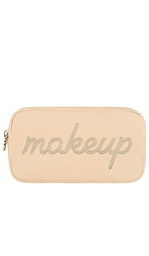 Stoney Clover Lane Sand Makeup Embroidered Small Pouch in Sand by STONEY CLOVER LANE