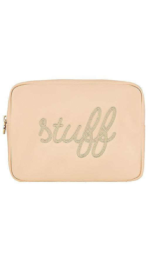 Stoney Clover Lane Sand Stuff Embroidered Large Pouch in Sand by STONEY CLOVER LANE