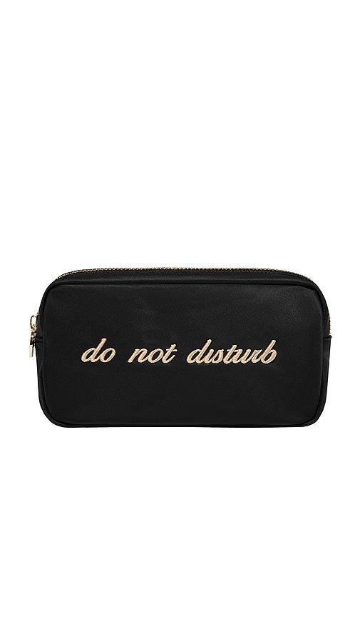 Stoney Clover Lane do Not Disturb  Embroidered Small Pouch in Noir by STONEY CLOVER LANE