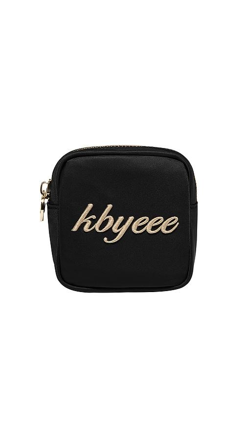Stoney Clover Lane kbyeee Embroidered Mini Pouch in Noir by STONEY CLOVER LANE