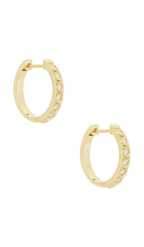 STONE AND STRAND La Scala Hoop Earrings in Metallic Gold by STONE&STRAND