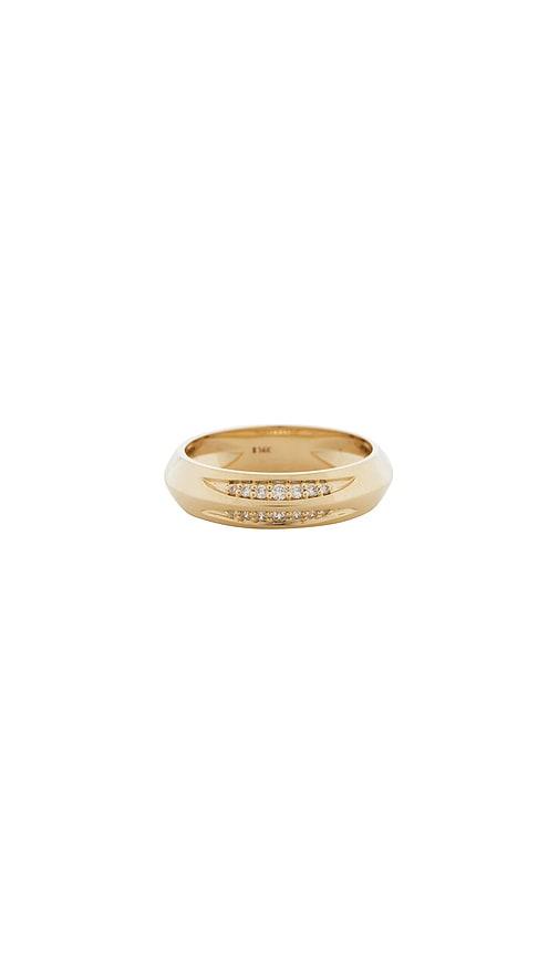 STONE AND STRAND Pave Knife Edge Cigar Band in Metallic Gold by STONE&STRAND