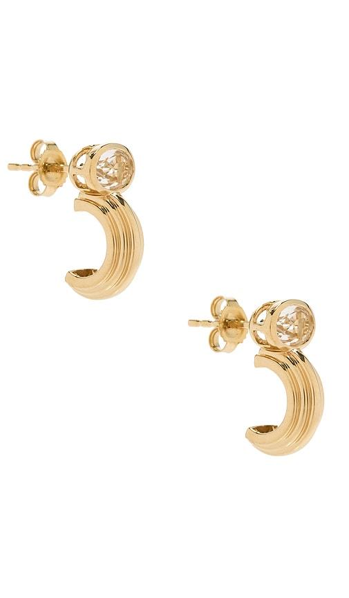 STONE AND STRAND Pavillion Earrings in Metallic Gold by STONE&STRAND