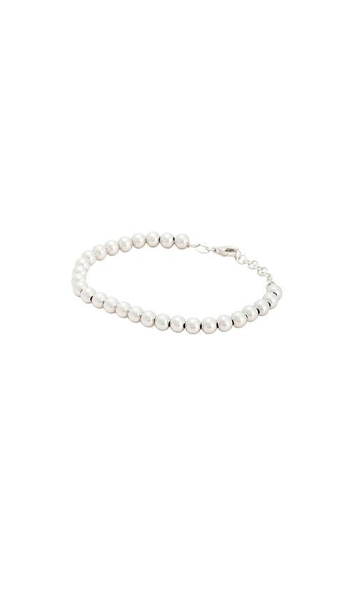 STONE AND STRAND Silver Ball Bracelet in Metallic Silver by STONE&STRAND