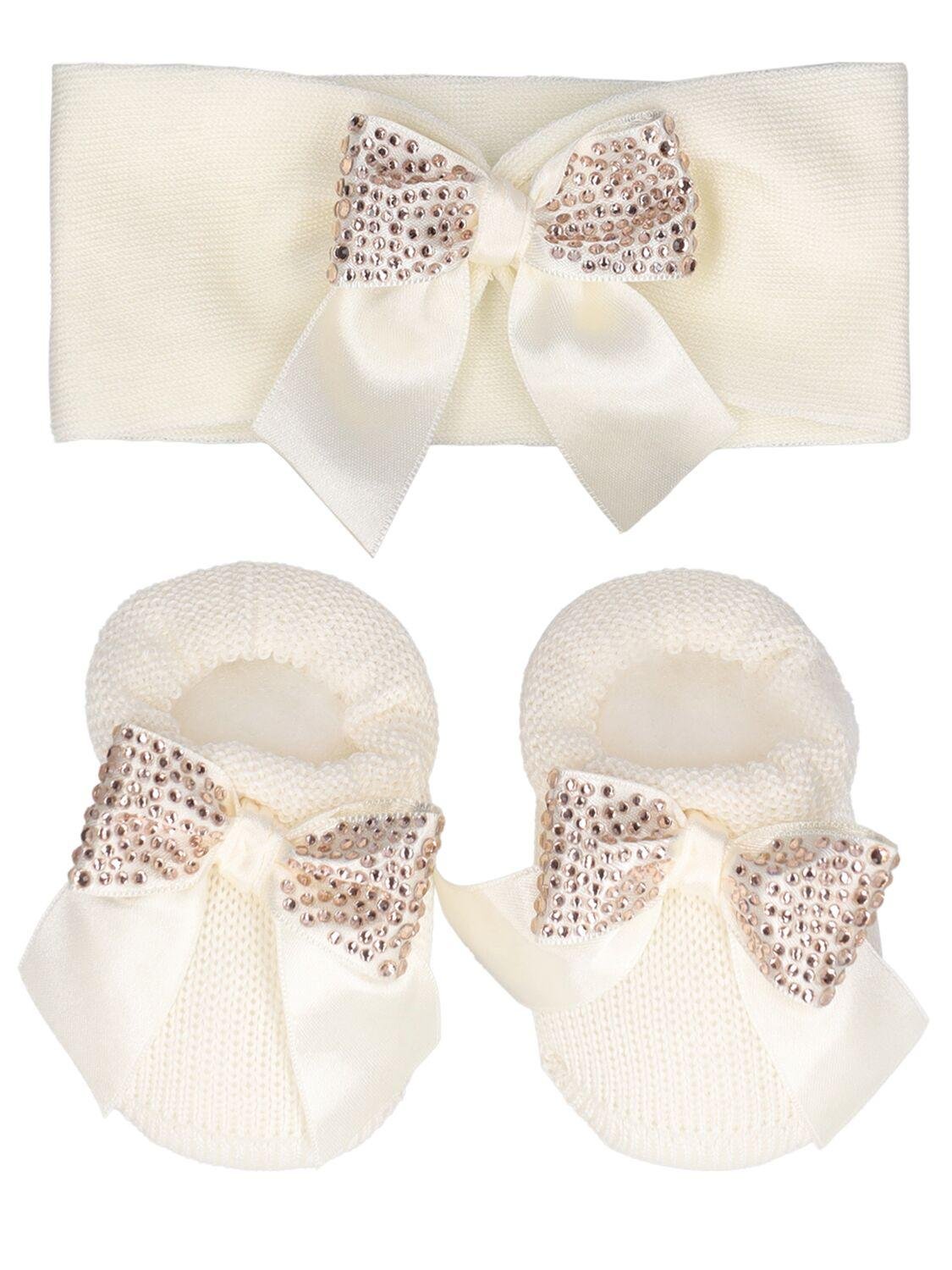 Cotton Blend Headband & Booties by STORY LORIS