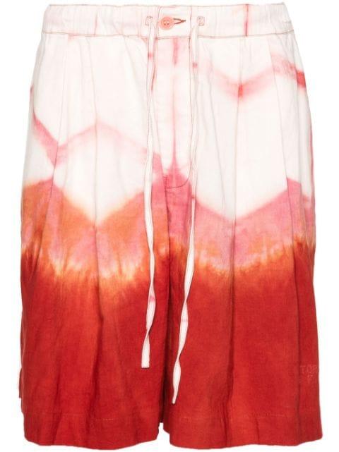 Bridge Grapefruit Clamp-dye shorts by STORY MFG.