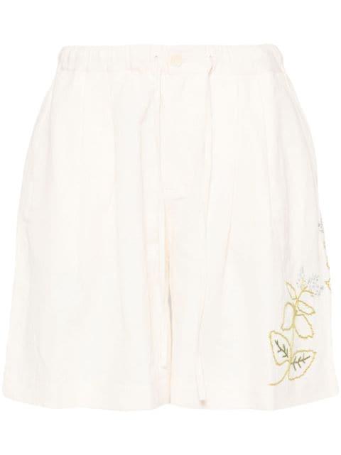 Bridge floral-embroidered shorts by STORY MFG.