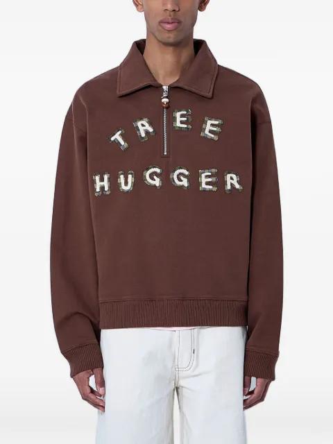 Geo embroidered half-zip sweatshirt by STORY MFG.