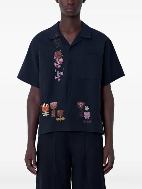 floral-motif shirt by STORY MFG.