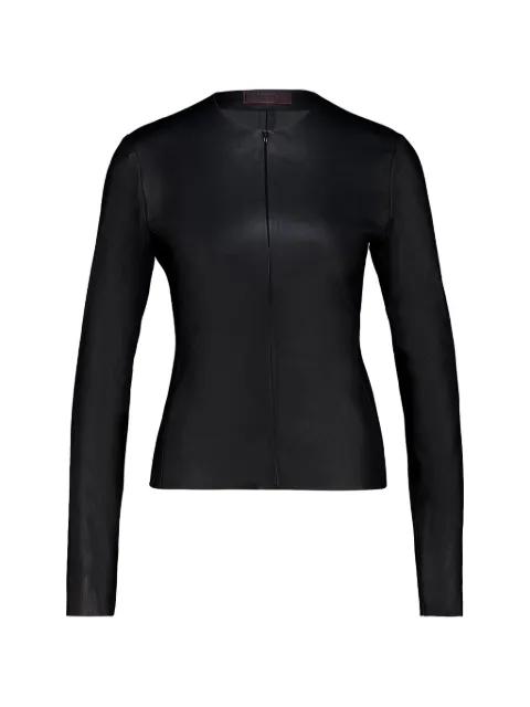 Imany long-sleeve leather top by STOULS