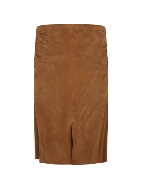 Ooma ruched suede skirt by STOULS