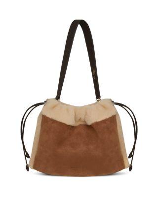 Charlotte Midi Suede & Shearling Shoulder Bag by STRATHBERRY