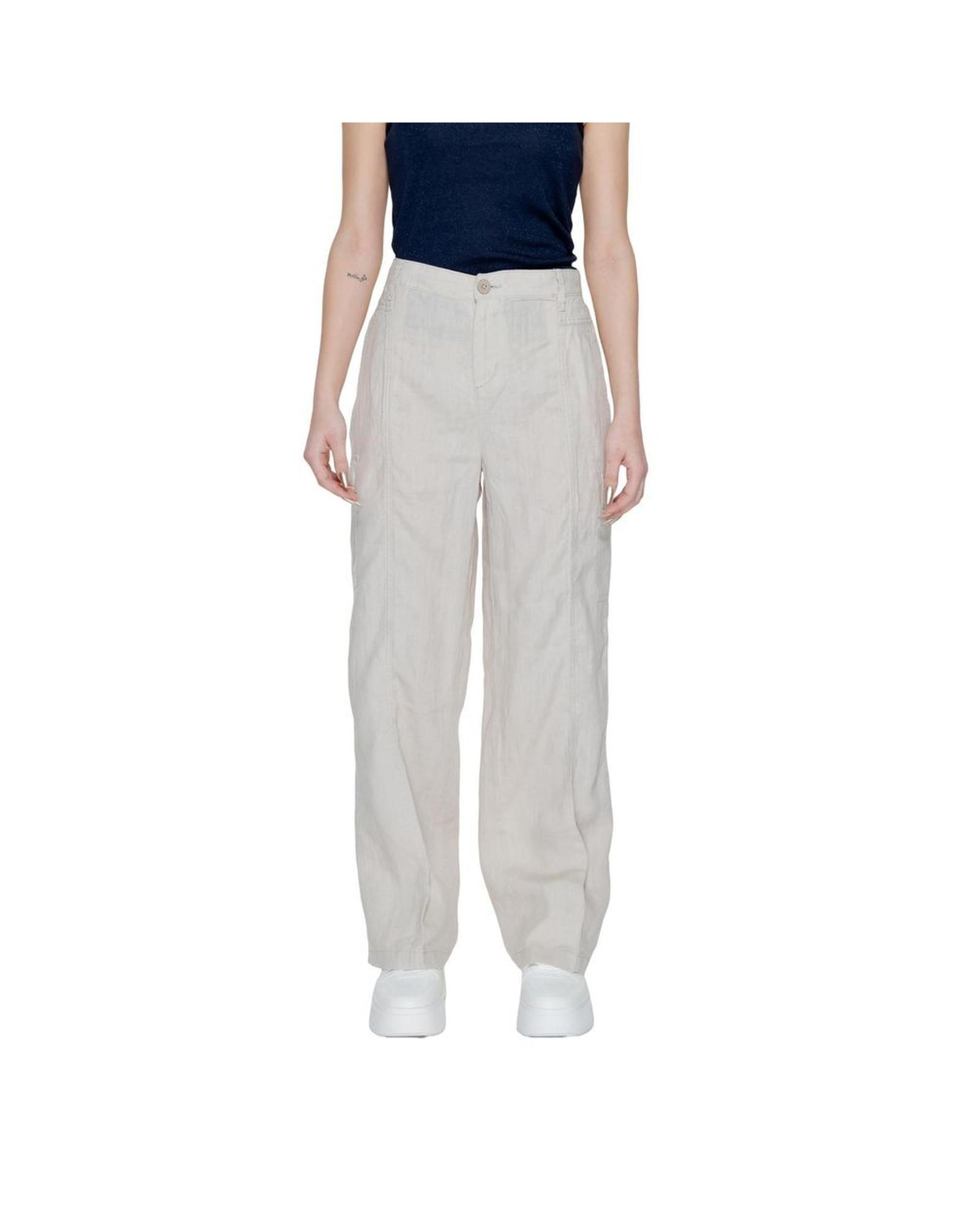 WideLeg Linen Pants Relaxed Fit Wo - Beige Jeans by STREET ONE