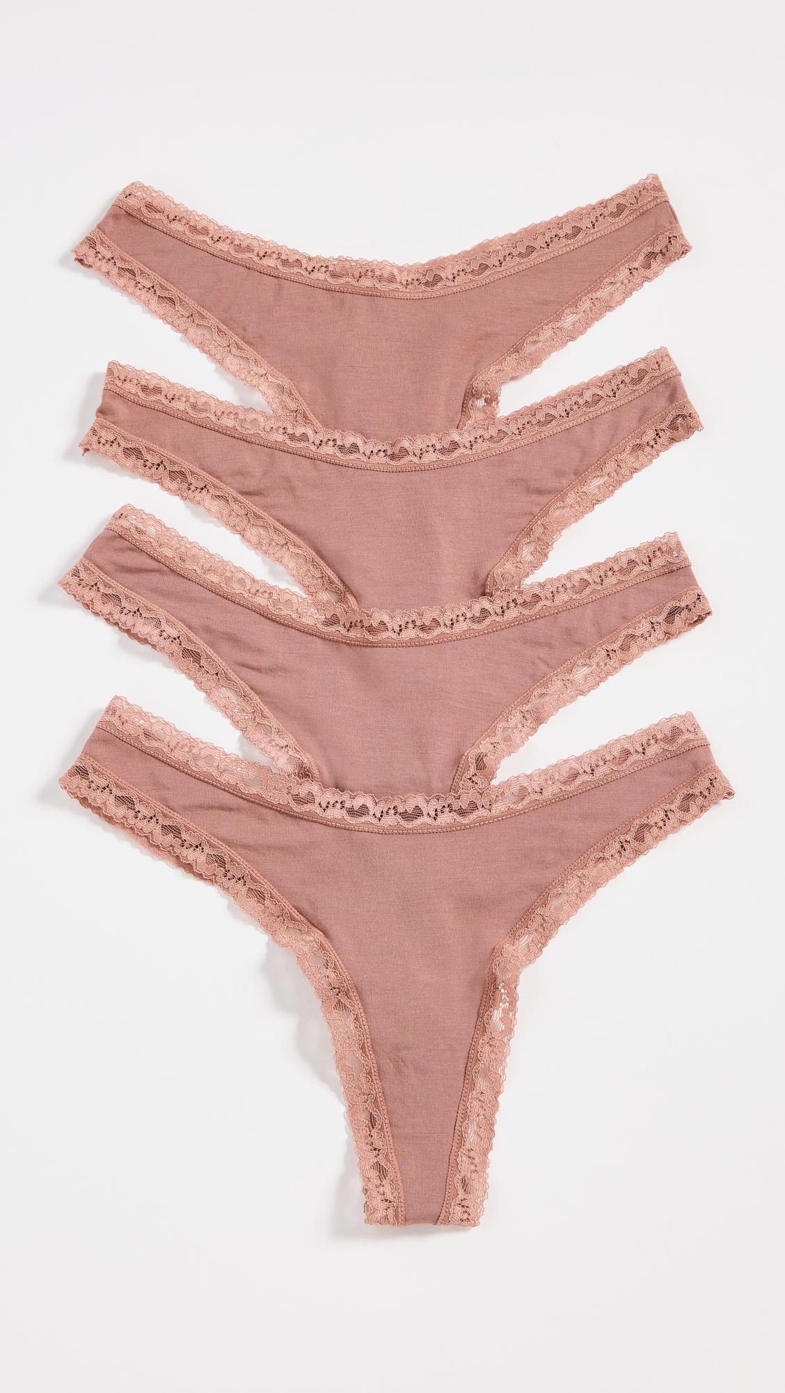 Mocha Thong 4 Pack Box by STRIPE & STARE