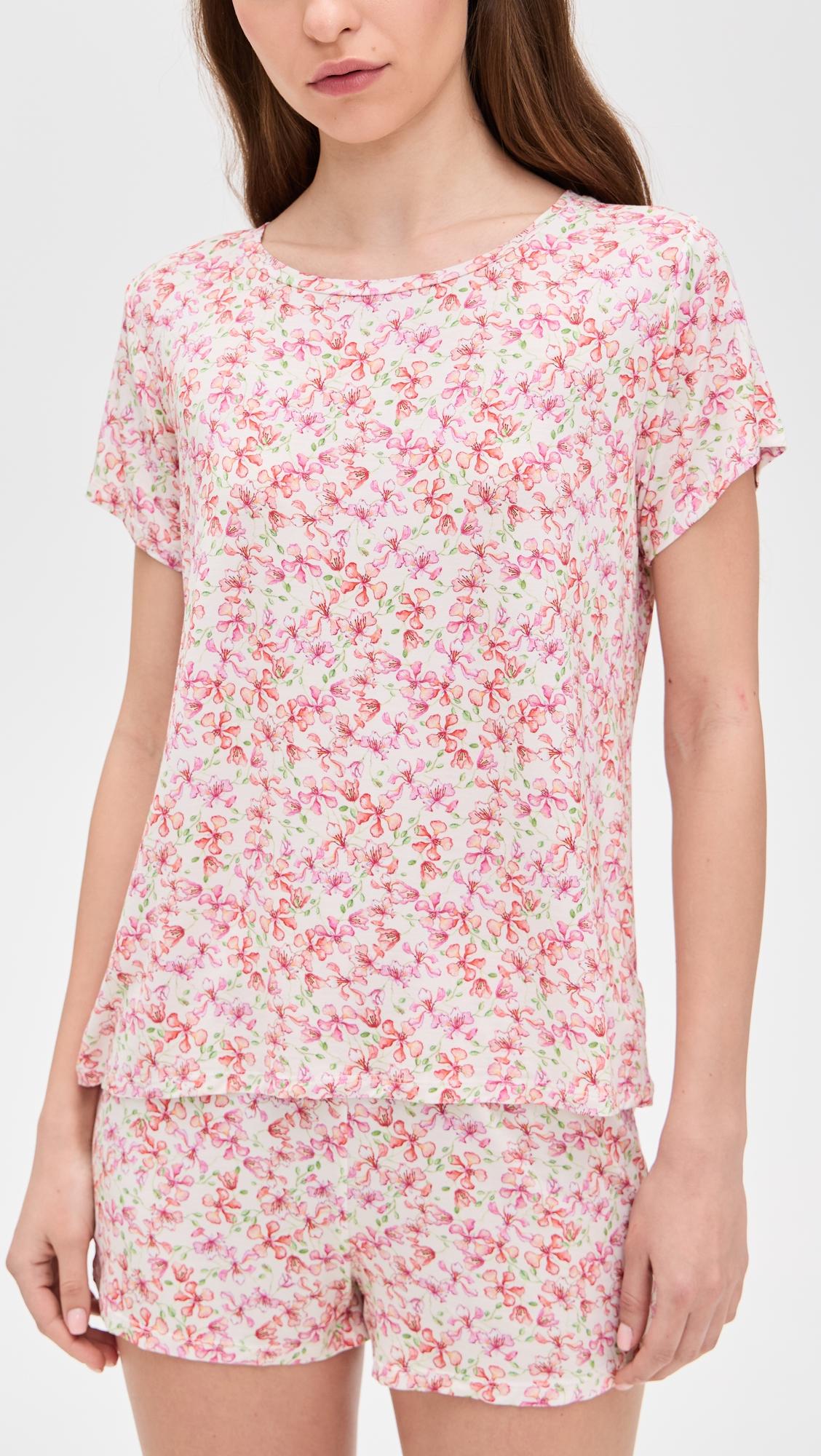 T-Shirt & Bed Shorts Pajama Set by STRIPE & STARE