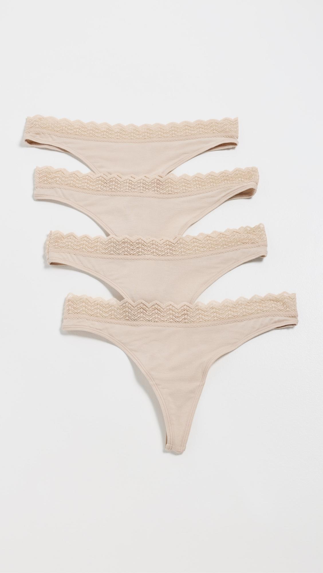 Zigzag Lace Thong 4-Pack by STRIPE & STARE