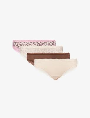The Original Leopard-Pattern Pack of Four Stretch-Modal Briefs by STRIPE&STARE