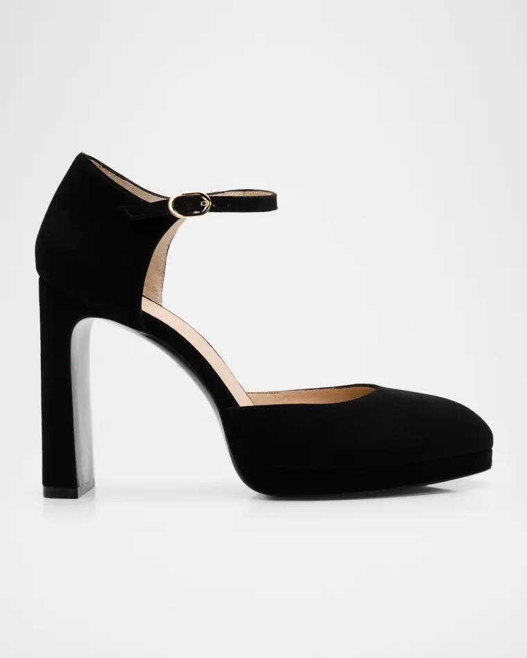 100mm Babette Suede Platform Pumps by STUART WEITZMAN