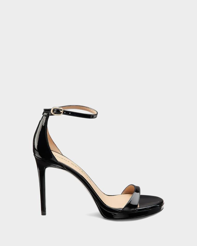 100mm Nudist Patent Leather Platform Sandals by STUART WEITZMAN