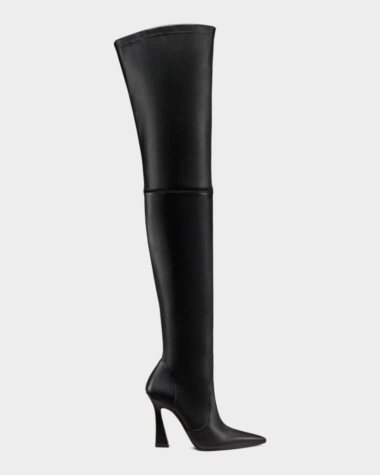 100mm Ultravinnie Stretch Leather Over-The-Knee Boots by STUART WEITZMAN