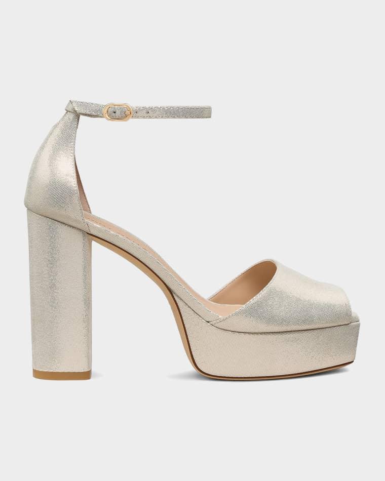 110mm Sabrina Platform Ankle-Strap Sandals by STUART WEITZMAN