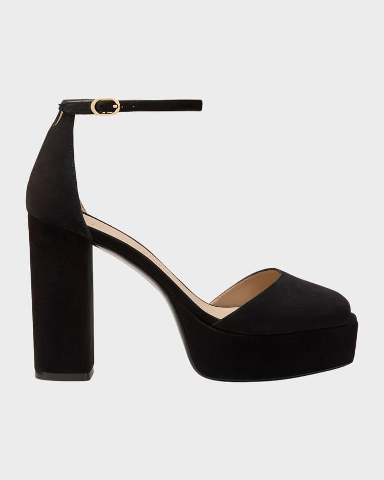 110mm Sabrina Suede Platform Sandals by STUART WEITZMAN