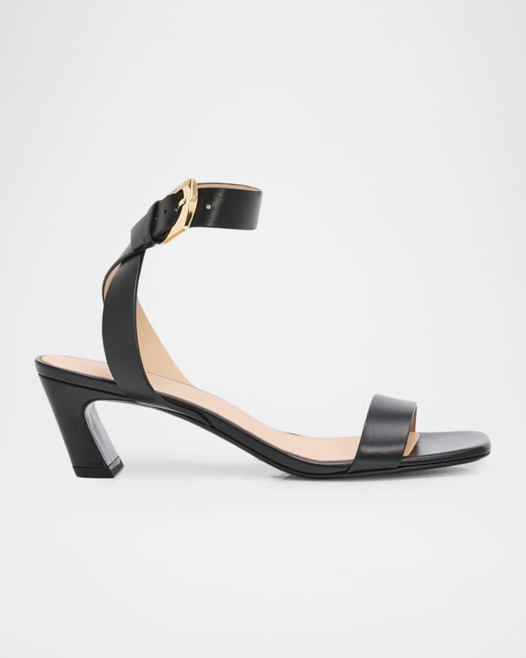 50mm Sai Leather Ankle-Strap Sandals by STUART WEITZMAN