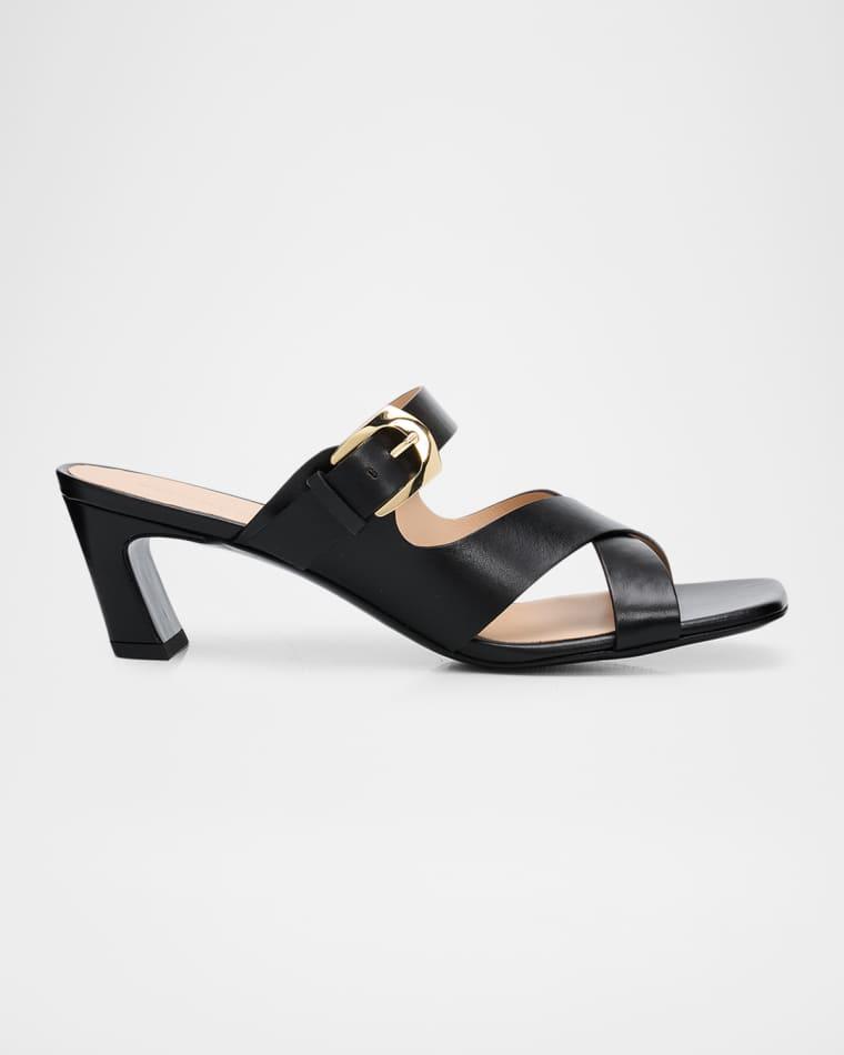 50mm Sai Leather Slide Sandals by STUART WEITZMAN