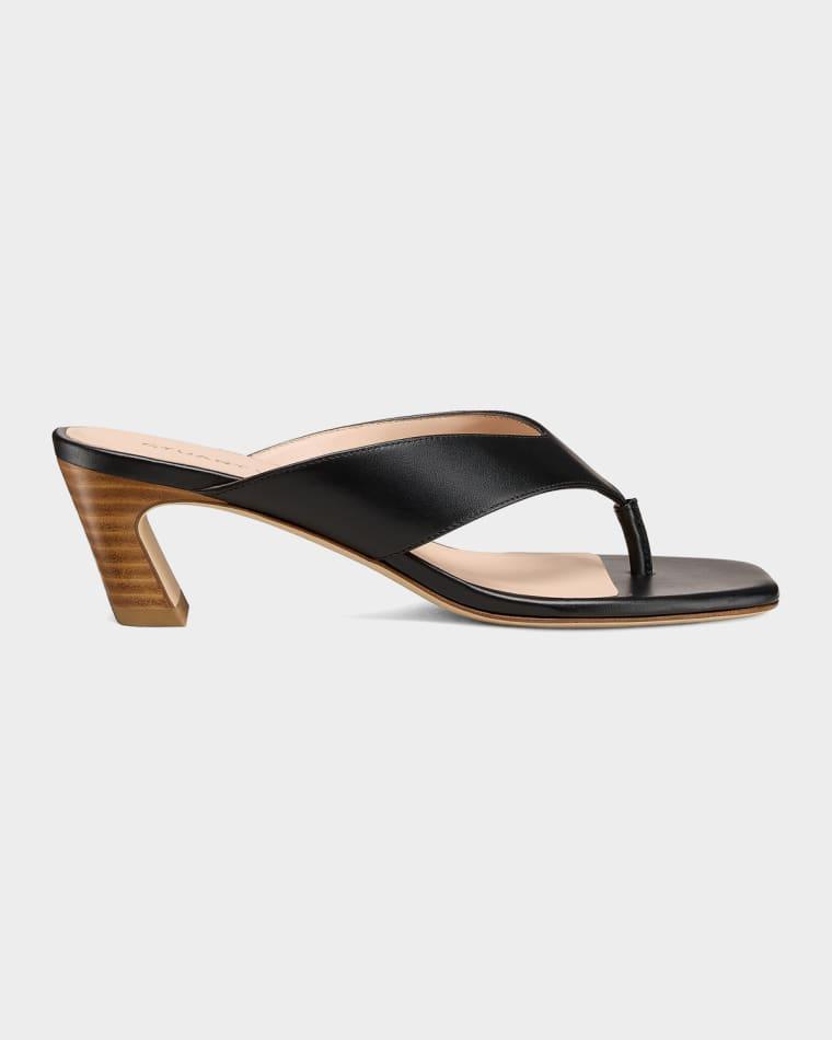 50mm Stassi Leather Thong Sandals by STUART WEITZMAN