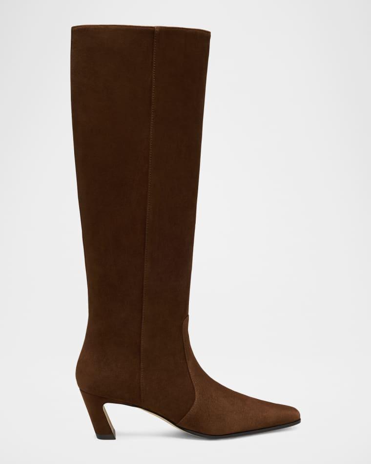 50mm Stassi Suede Knee-High Boots by STUART WEITZMAN