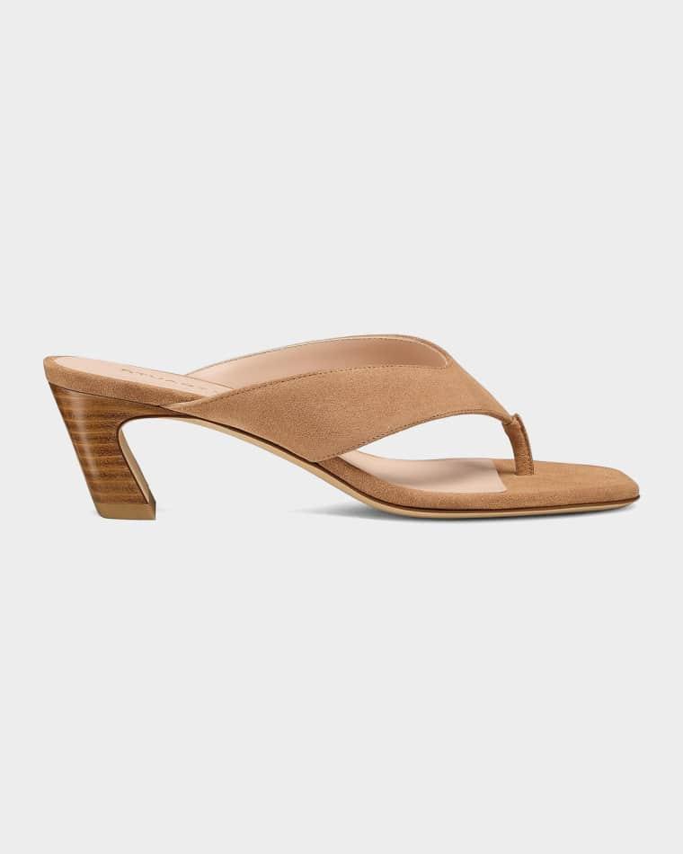 50mm Stassi Suede Thong Sandals by STUART WEITZMAN