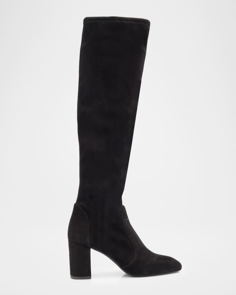 75mm Lucie Stretch Suede Knee-High Boots by STUART WEITZMAN