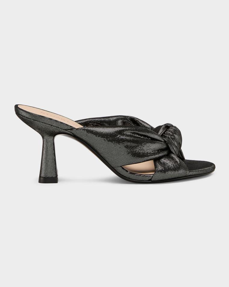 75mm Soplaya Leather Noir Mule Sandals by STUART WEITZMAN
