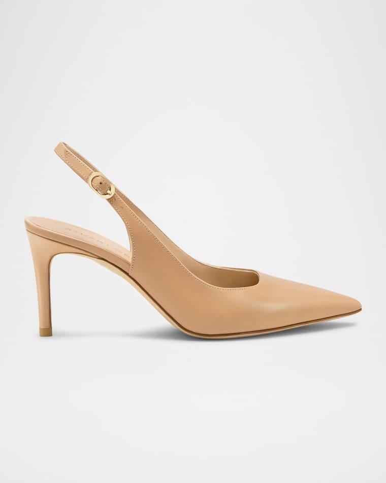75mm Stuart Power Leather Slingback Pumps by STUART WEITZMAN