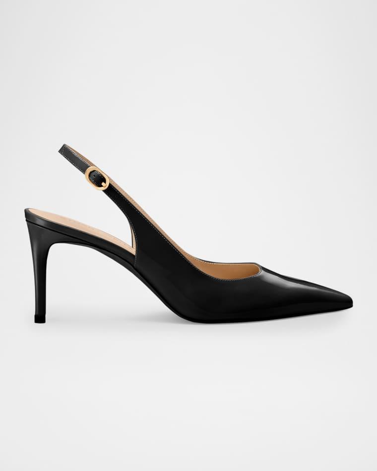 75mm Stuart Power Patent Leather Slingback Pumps by STUART WEITZMAN