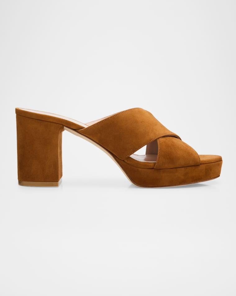 80mm Dayna Suede Platform Sandals by STUART WEITZMAN