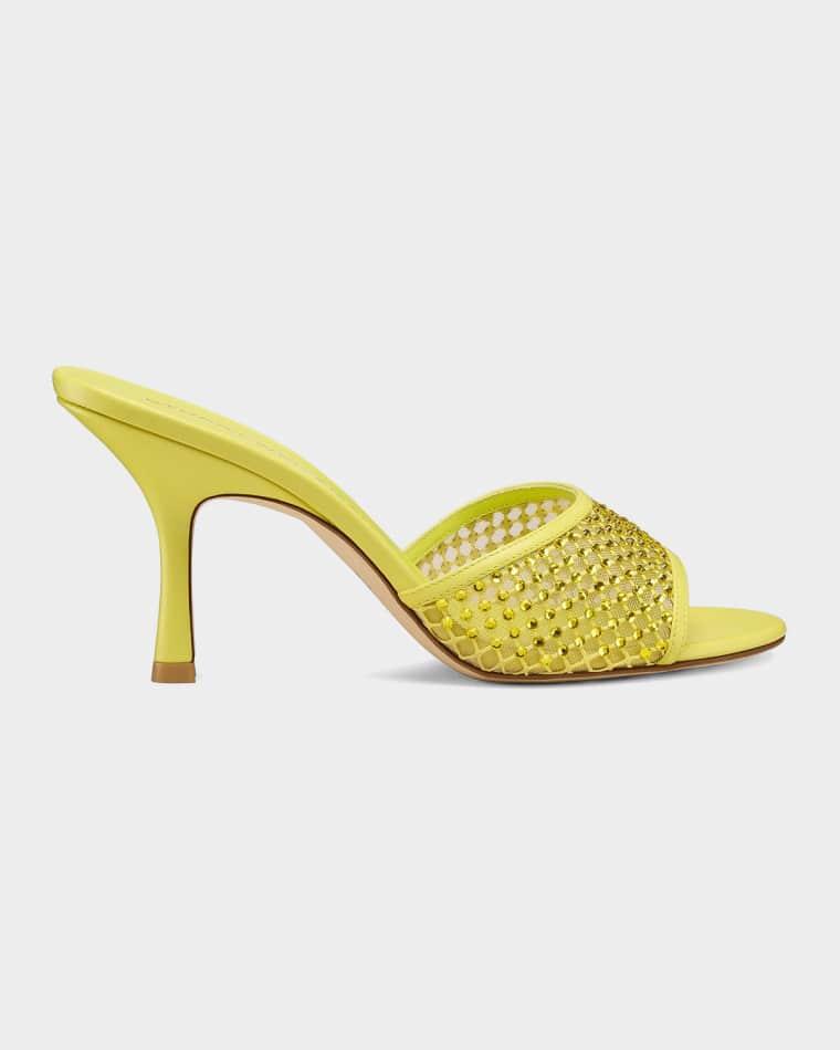 85mm Bareitall Mesh and Leather Sandals by STUART WEITZMAN