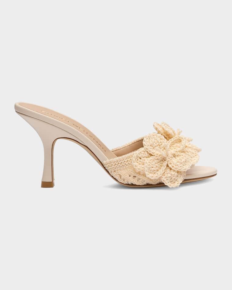 85mm Lotus Crochet Slide Sandals by STUART WEITZMAN